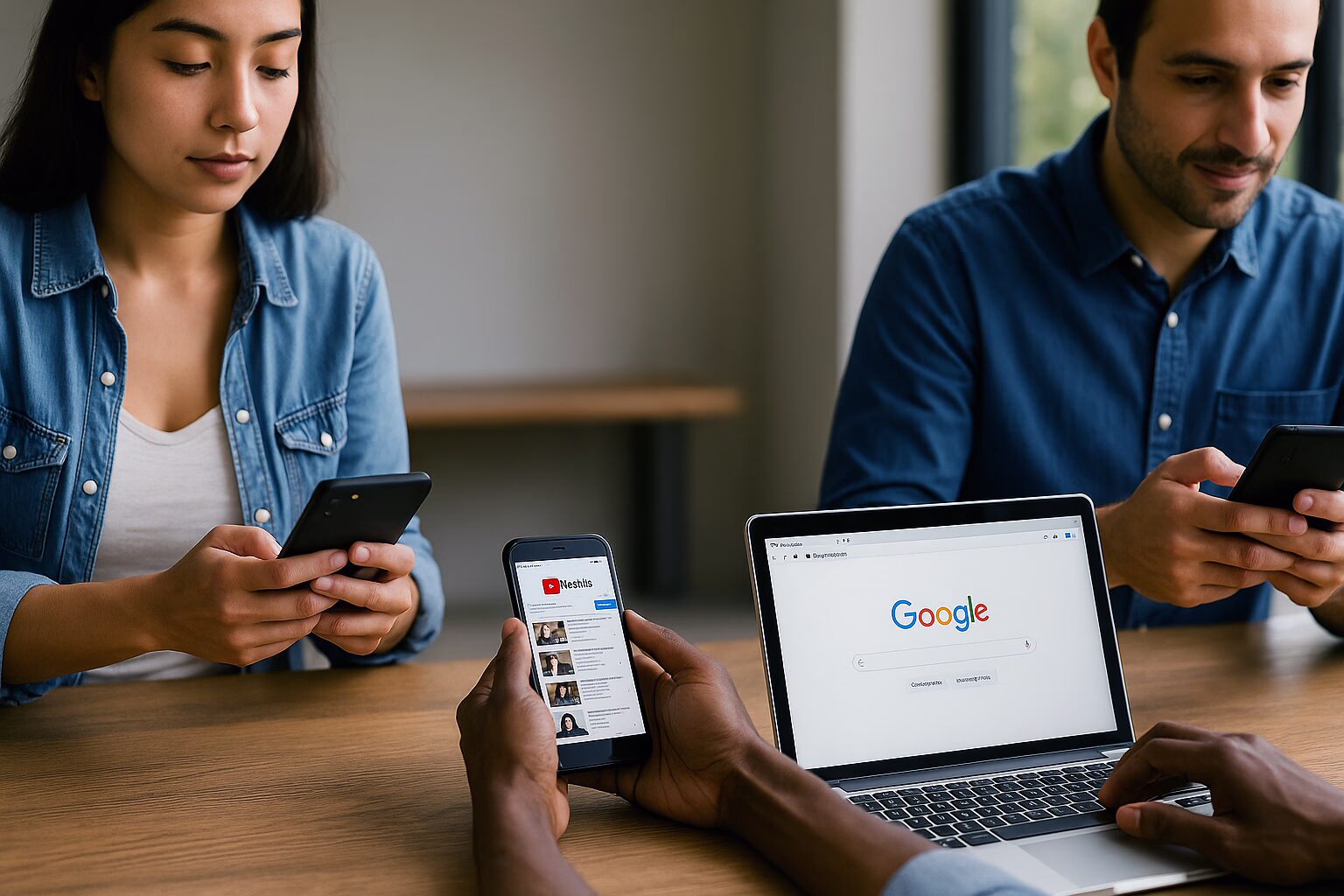 Acceso digital sin restricciones desde múltiples plataformas Personas navegando libremente en internet desde distintos dispositivos